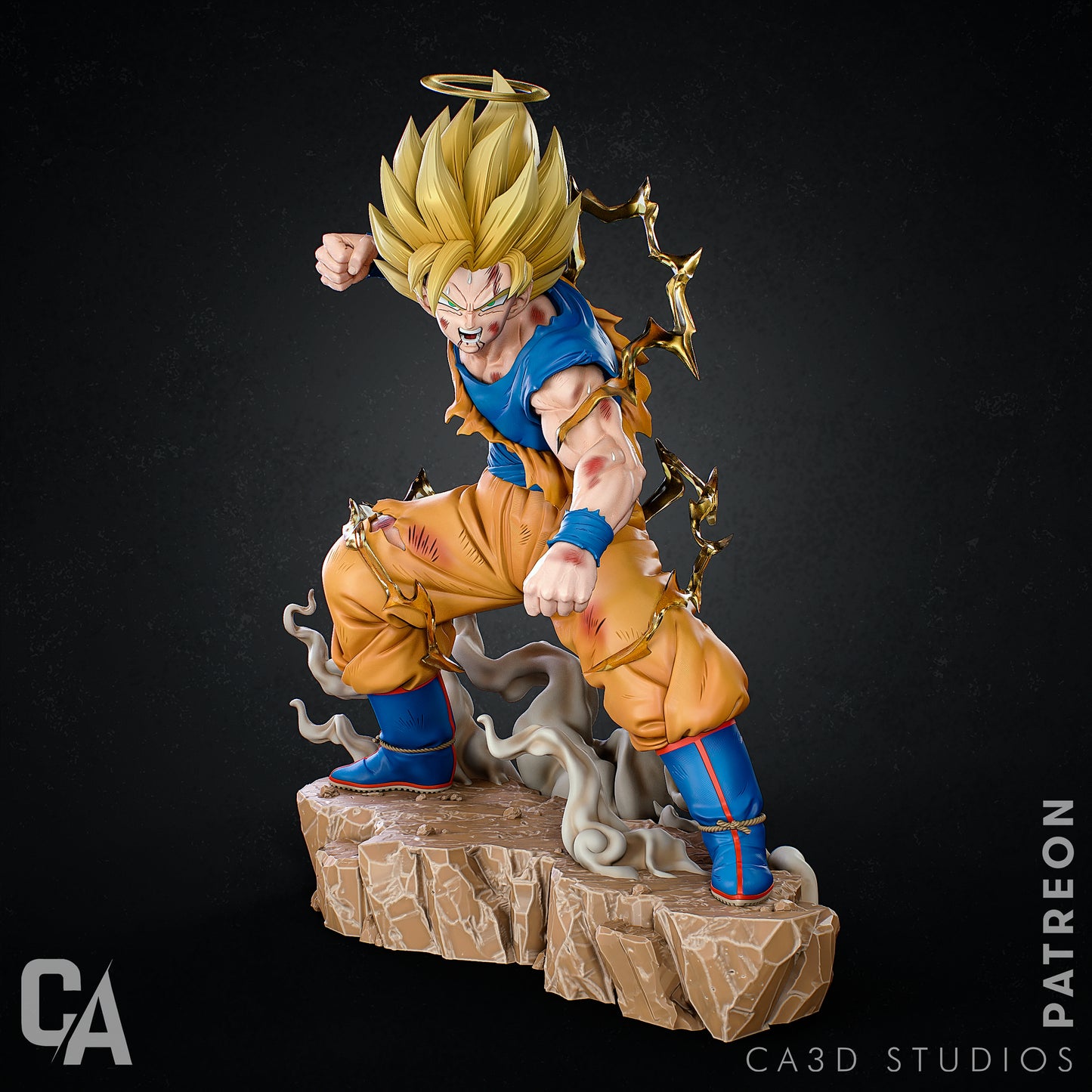 Super Saiyan Goku Style Dragon Ball Z Anime Unpainted Resin Garage Kit (1/6-1/12