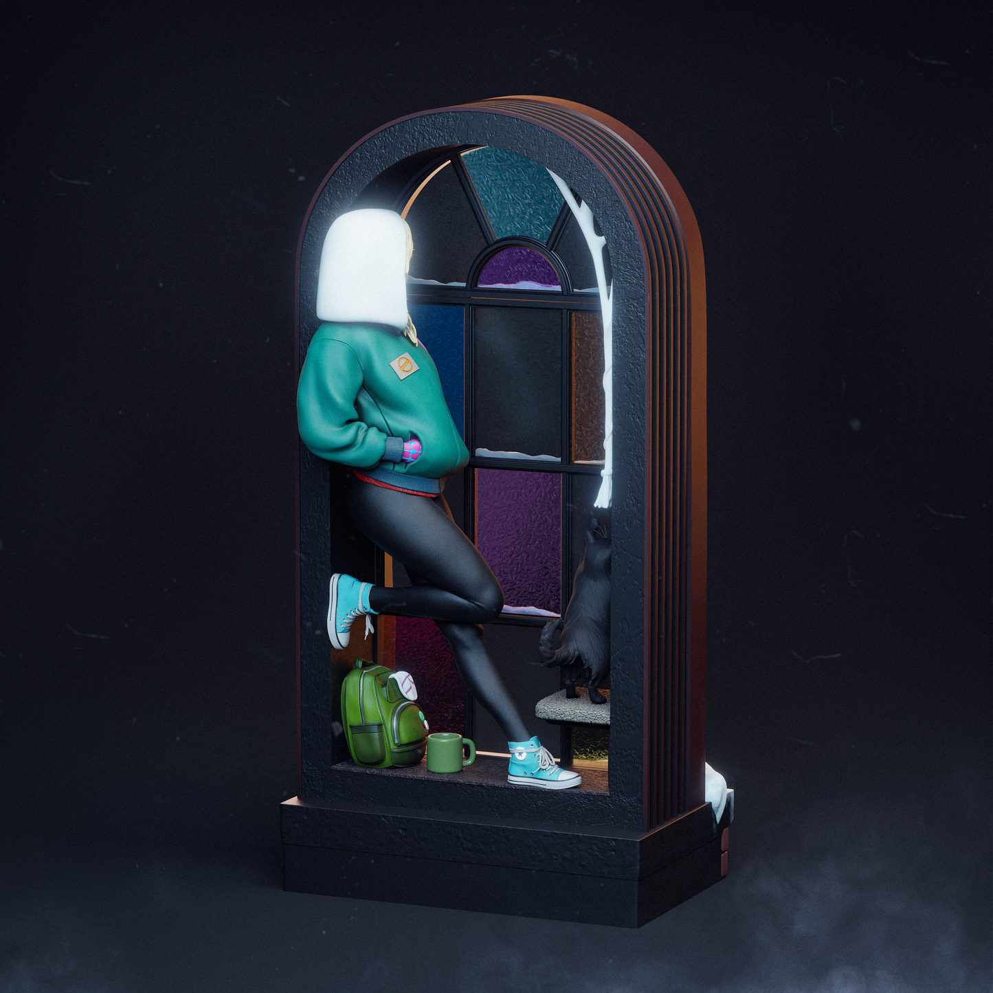 Spider Gwen Style Multiverse Vigilante – Unpainted 3D Printed Model Kit