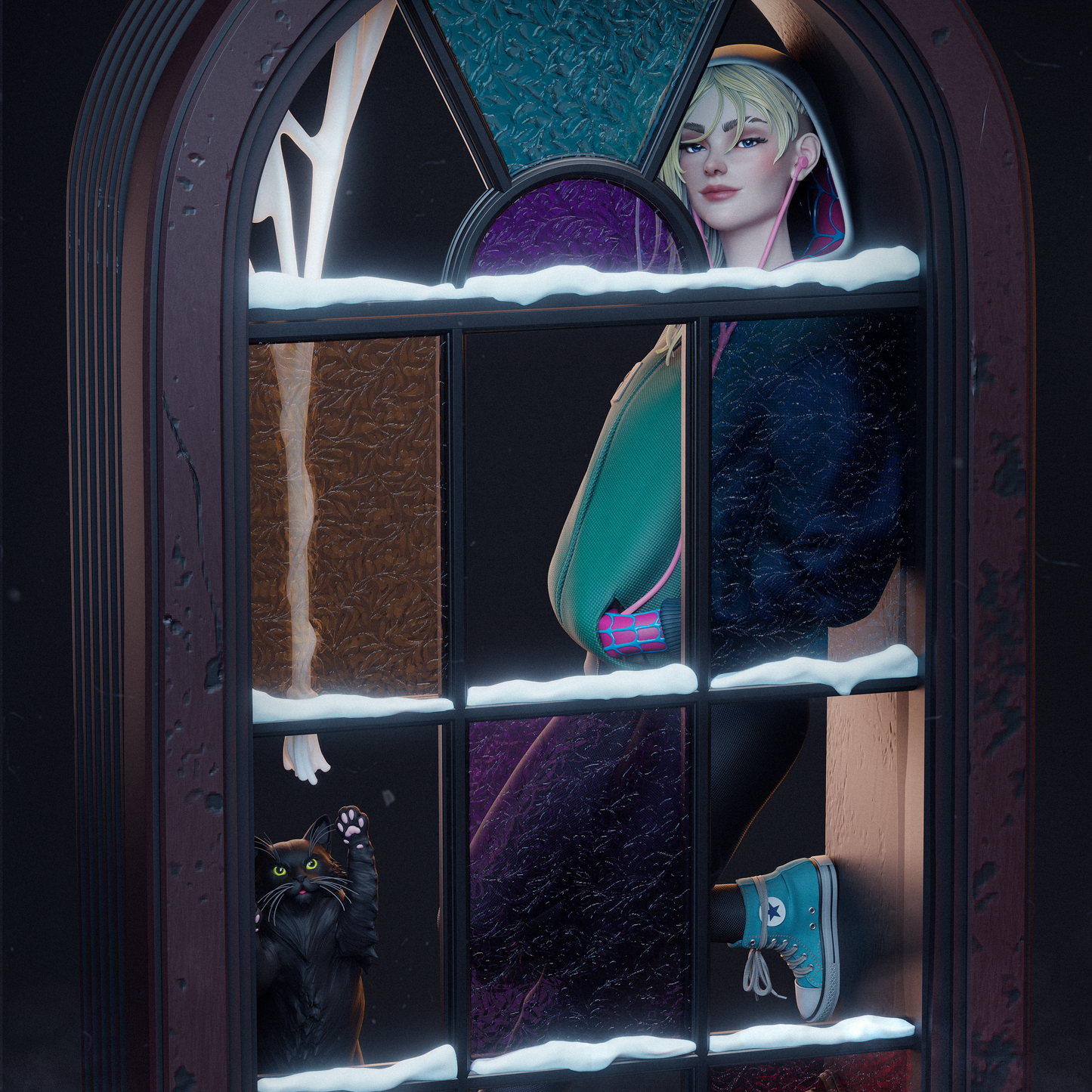Spider Gwen Style Multiverse Vigilante – Unpainted 3D Printed Model Kit