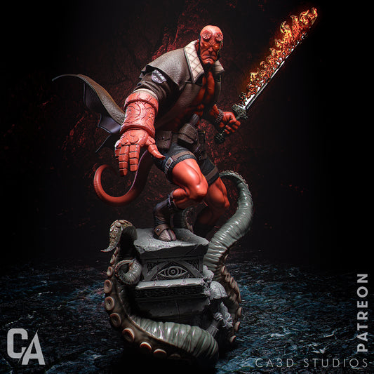 Hellboy style Demon Detective resin kit – Unpainted 3D Printed Model kit
