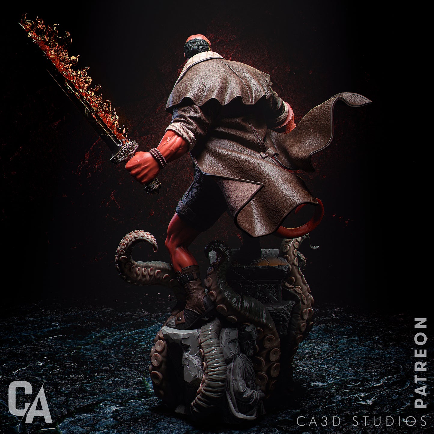 Hellboy style Demon Detective resin kit – Unpainted 3D Printed Model kit