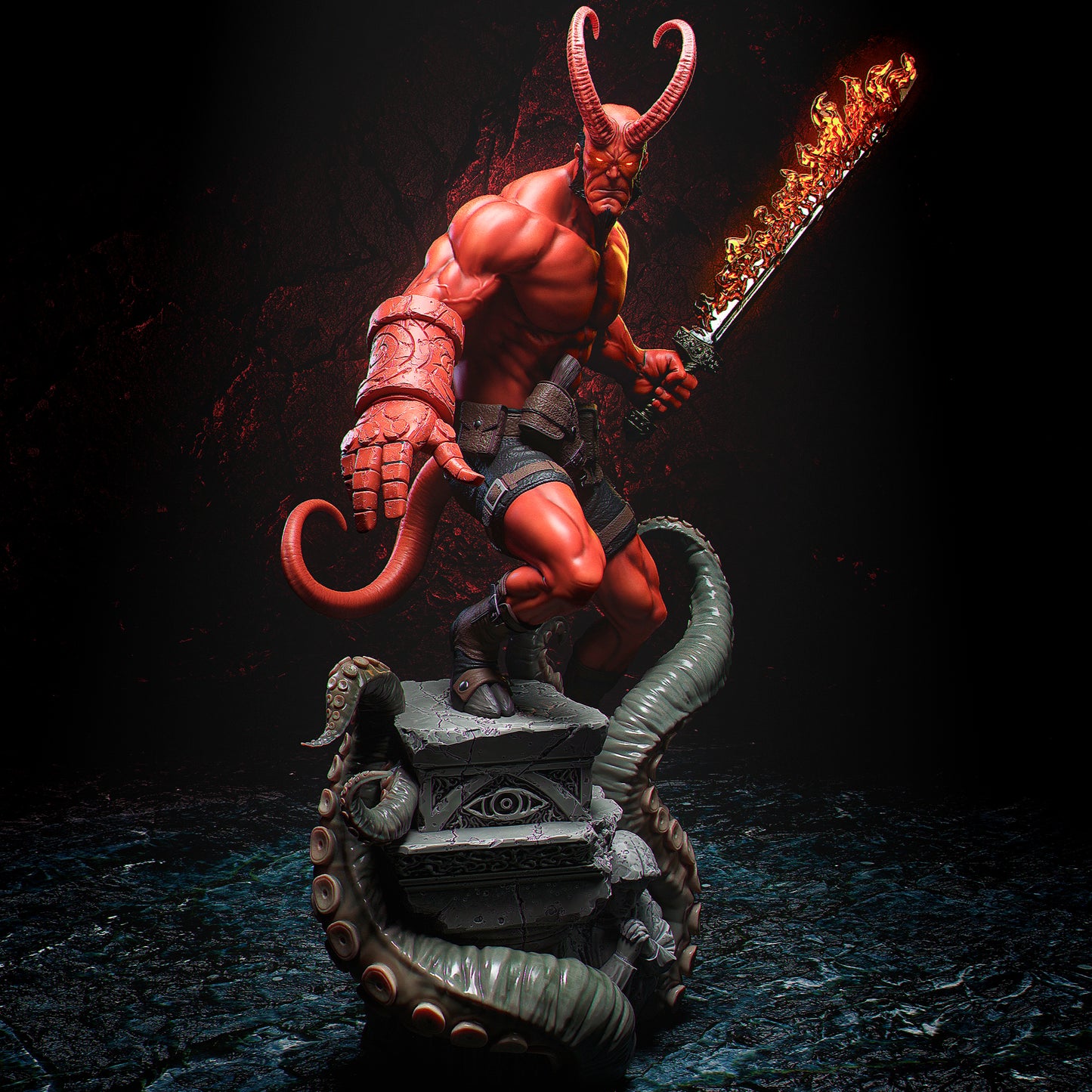 Hellboy style Demon Detective resin kit – Unpainted 3D Printed Model kit
