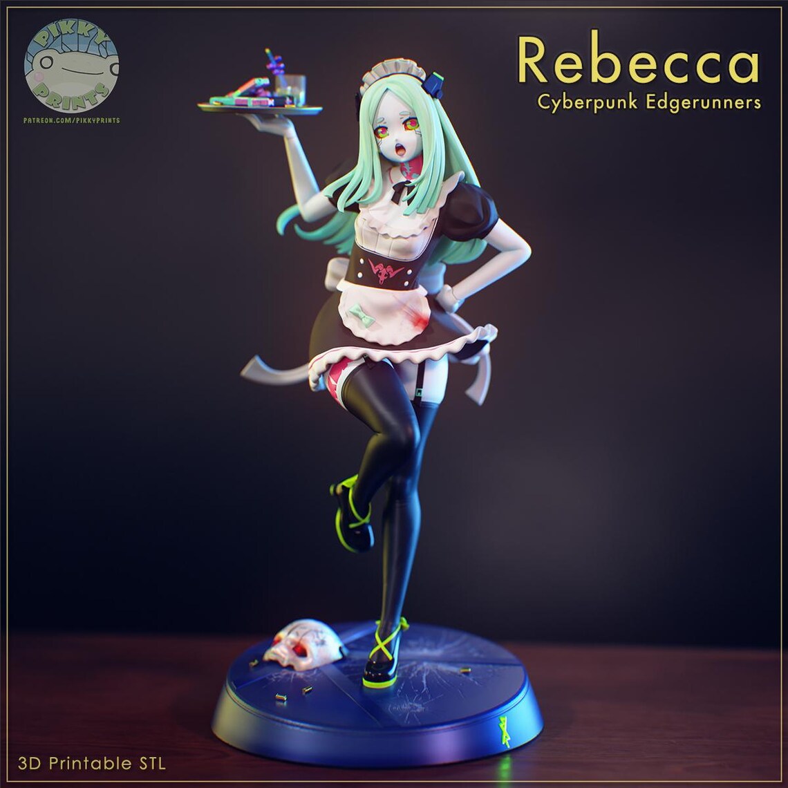 Maid Rebecca Style Cyberpunk Edgerunners Unpainted Resin Garage Kit (1/6-1/12)