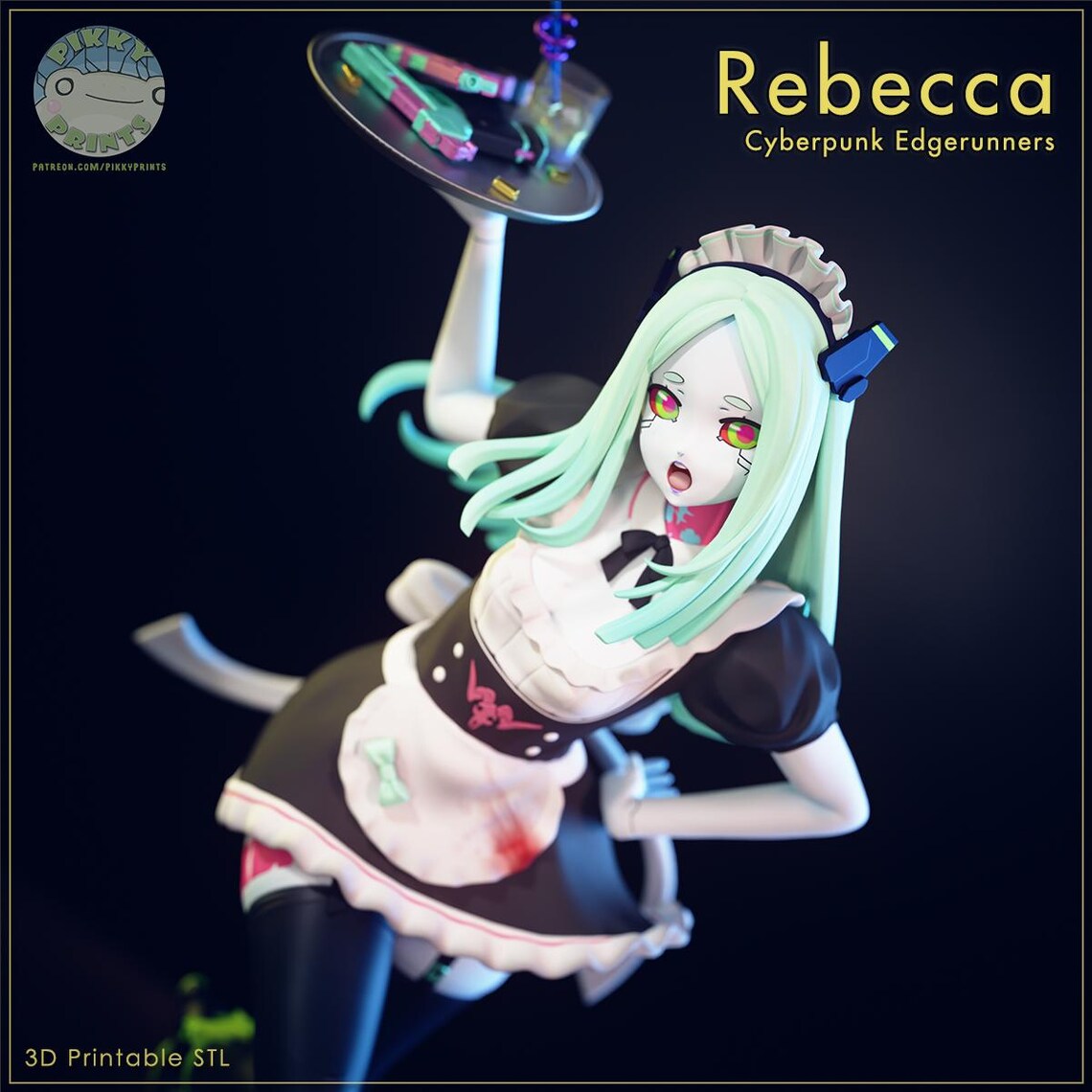 Maid Rebecca Style Cyberpunk Edgerunners Unpainted Resin Garage Kit (1/6-1/12)