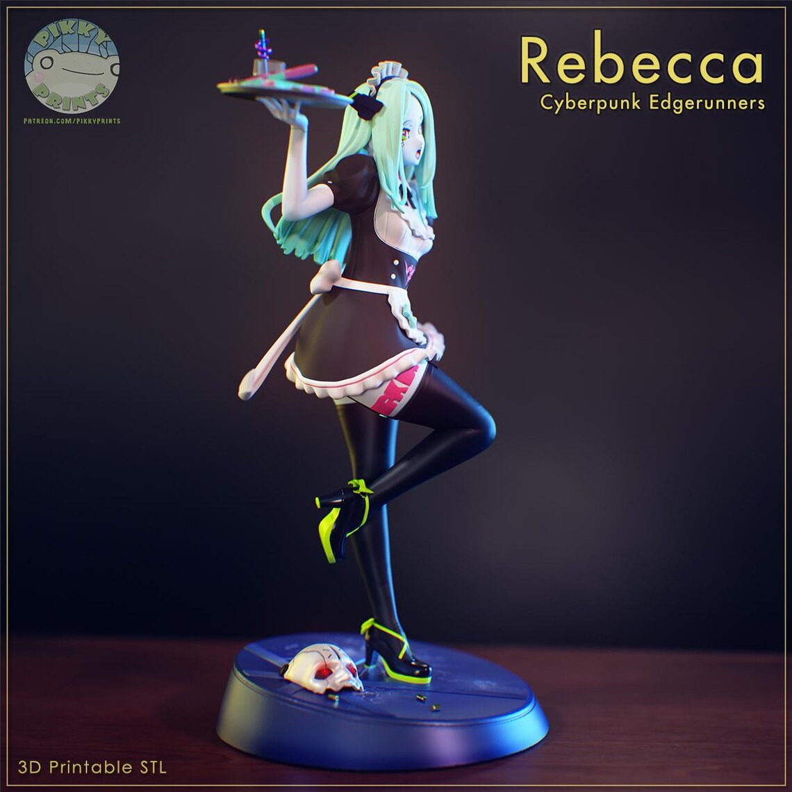 Maid Rebecca Style Cyberpunk Edgerunners Unpainted Resin Garage Kit (1/6-1/12)