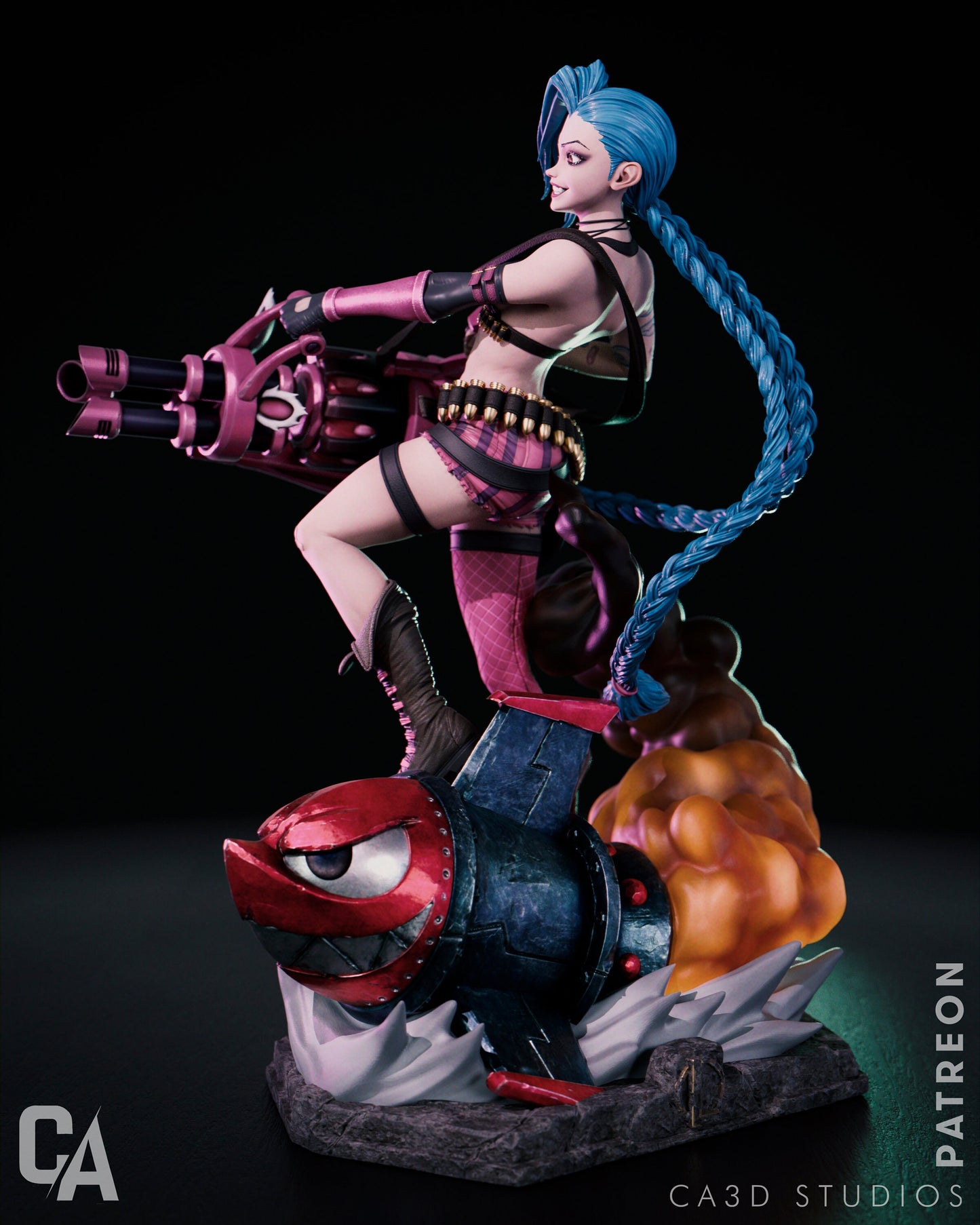 Jinx style Mad Gunner Girl resin kit – Unpainted 3D Printed Model kit