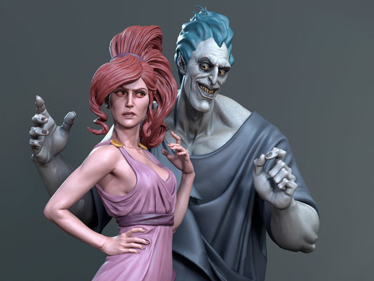Hades and Mergera style Underworld Couple resin kit – Unpainted 3D Printed Model kit