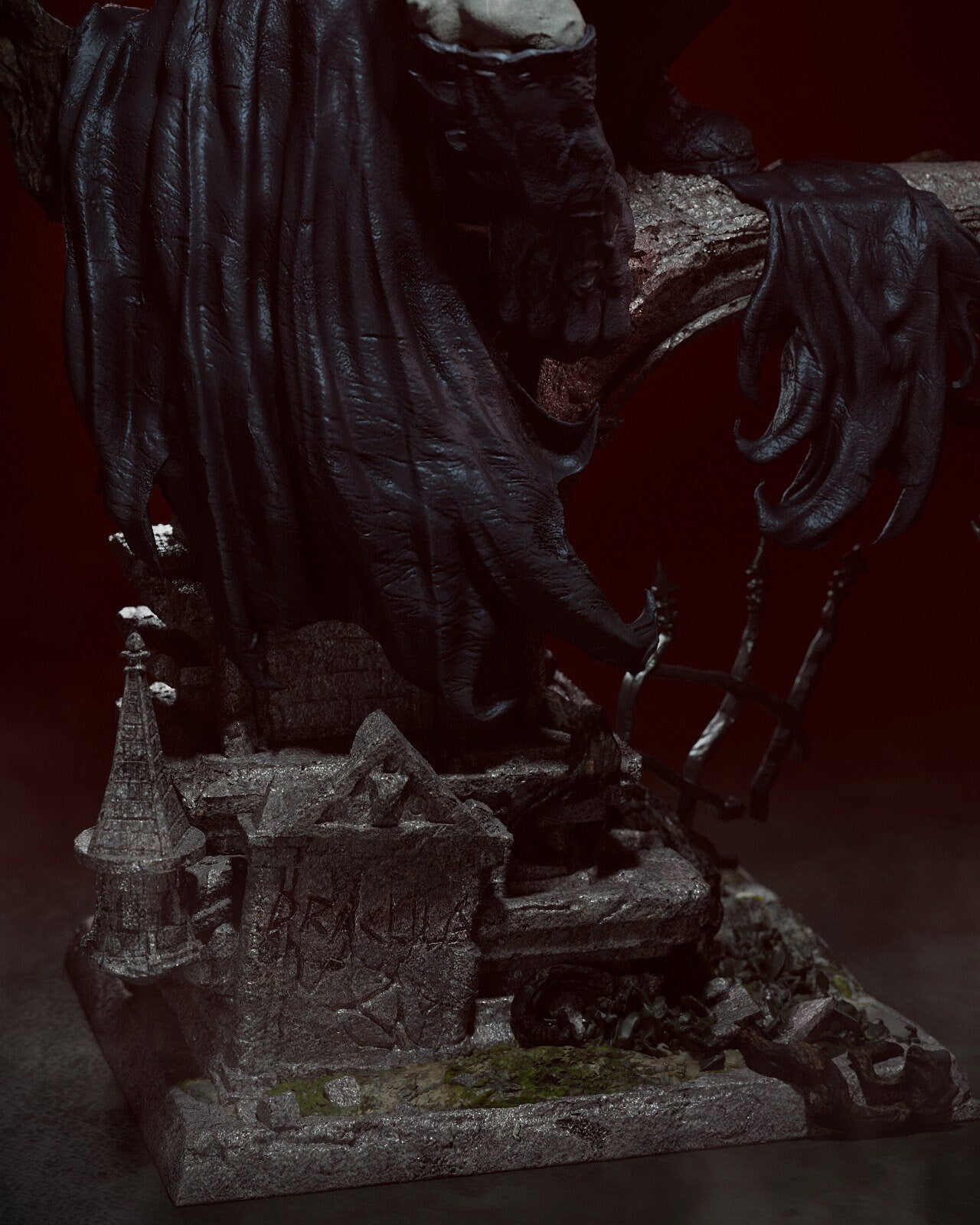 Vampire Batman style Blood Knight Hero resin kit – Unpainted 3D Printed Model kit
