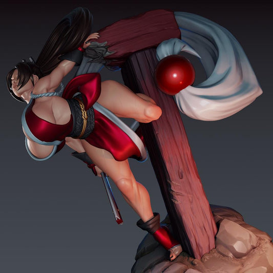 Mai Shiranui style Flame Dancer Girl resin kit – Unpainted 3D Printed Model kit