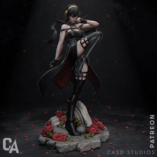 Yor Forger style Elegant Assassin Girl resin kit – Unpainted 3D Printed Model kit