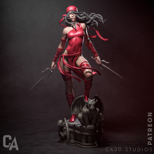 Elektra style Crimson Shadow Girl resin kit – Unpainted 3D Printed Model kit