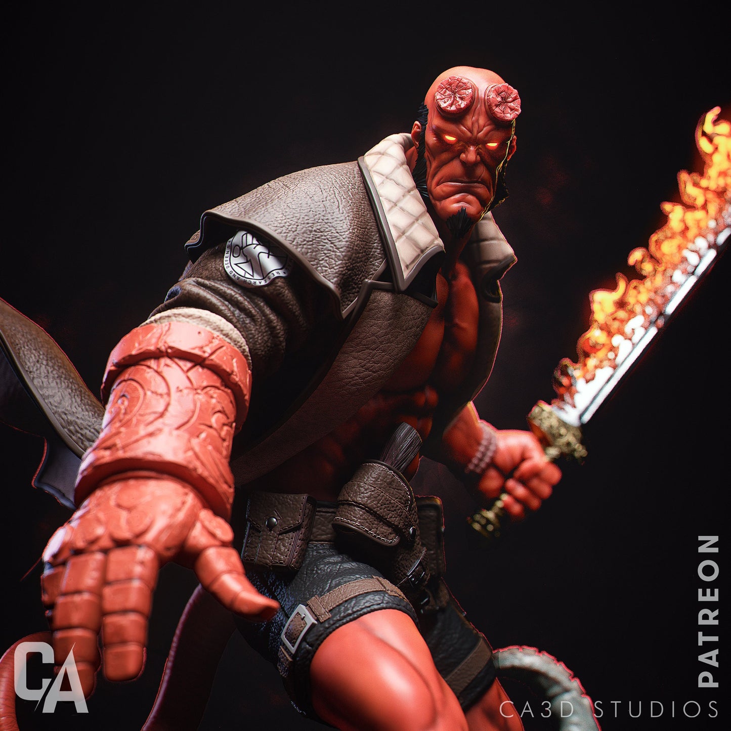 Hellboy style Demon Detective resin kit – Unpainted 3D Printed Model kit