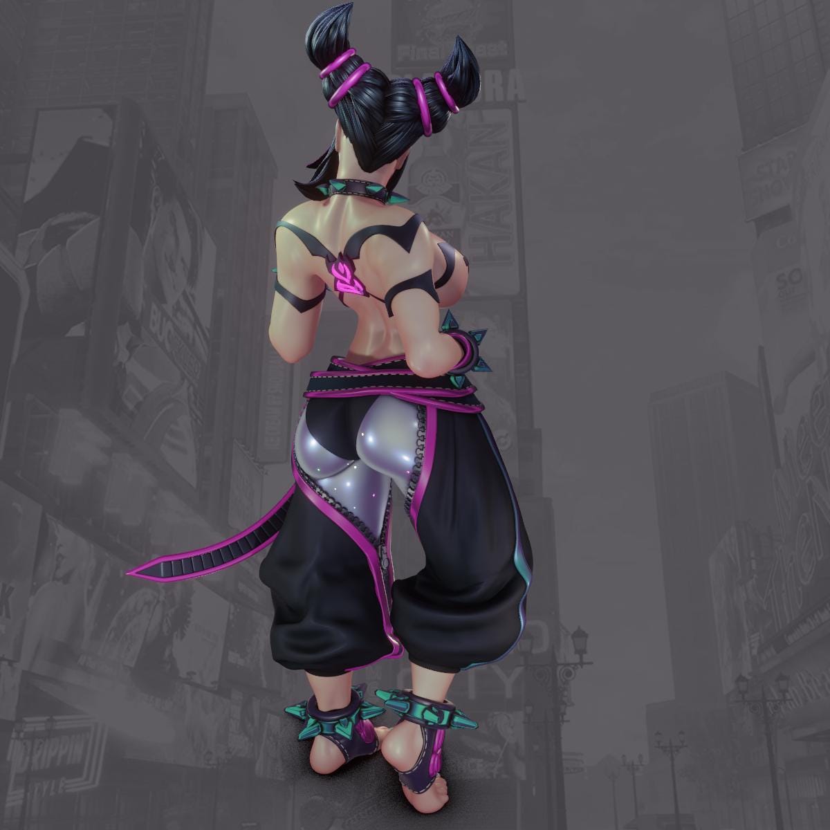 Juri Style Femme Fury Fighter Girl resin kit – Unpainted 3D Printed Model kit
