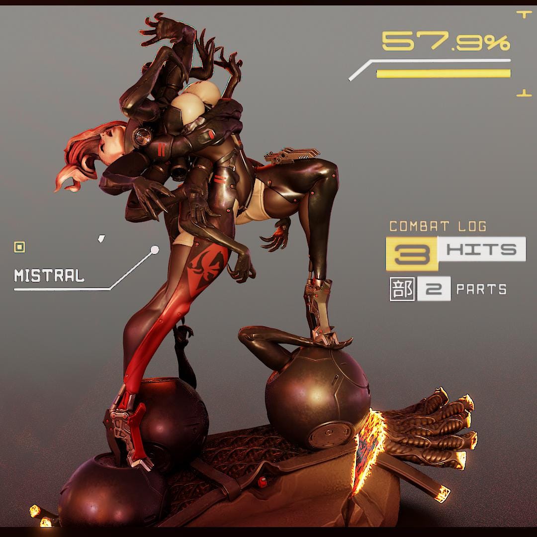 Mistral style Steel Serpent Girl resin kit – Unpainted 3D Printed Model kit