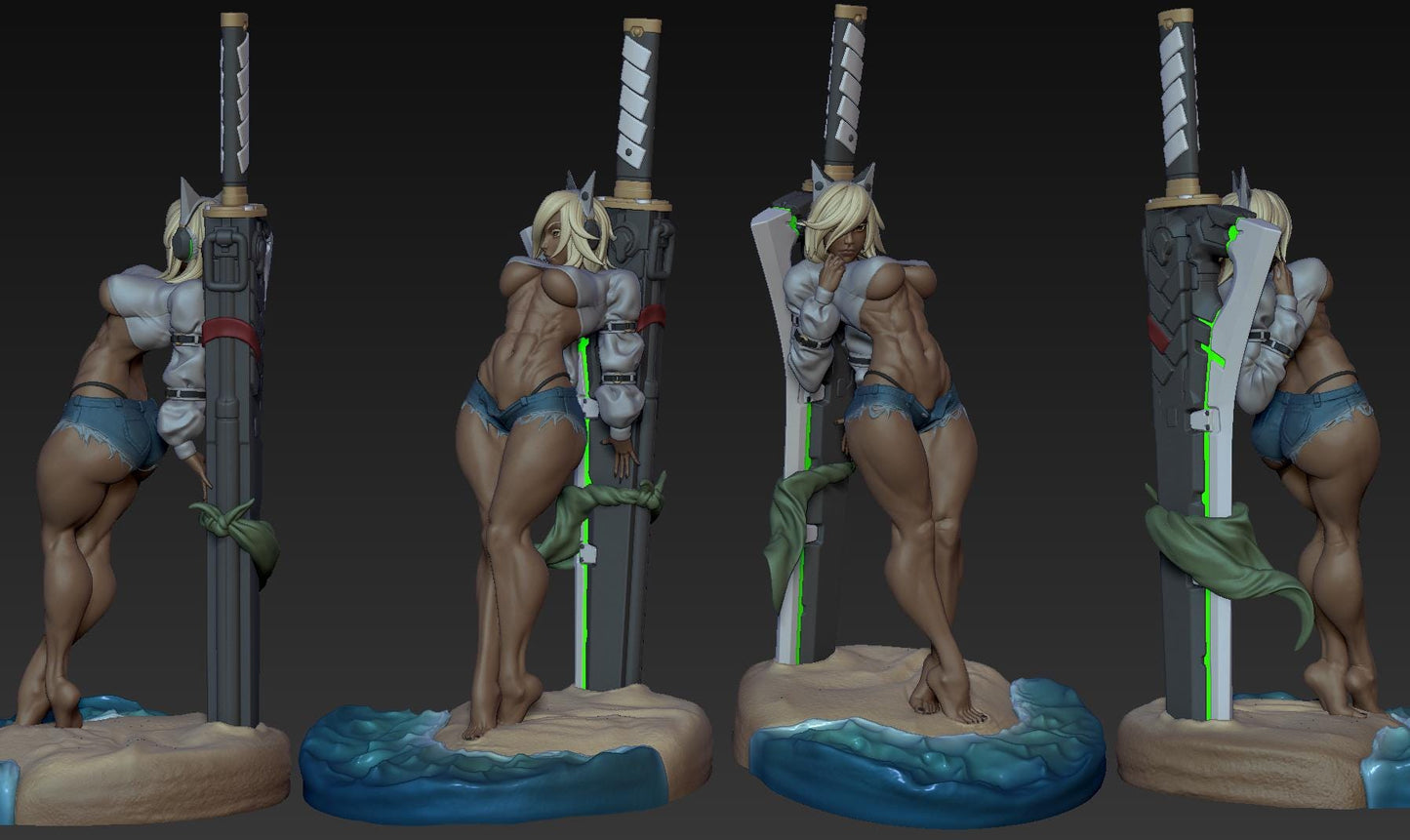 Ramlethal style Guilty Summer Girl Beach resin kit – Unpainted 3D Printed Model kit