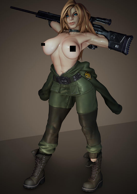 Sniper Wolf style Silent Predator Girl resin kit – Unpainted 3D Printed Model kit