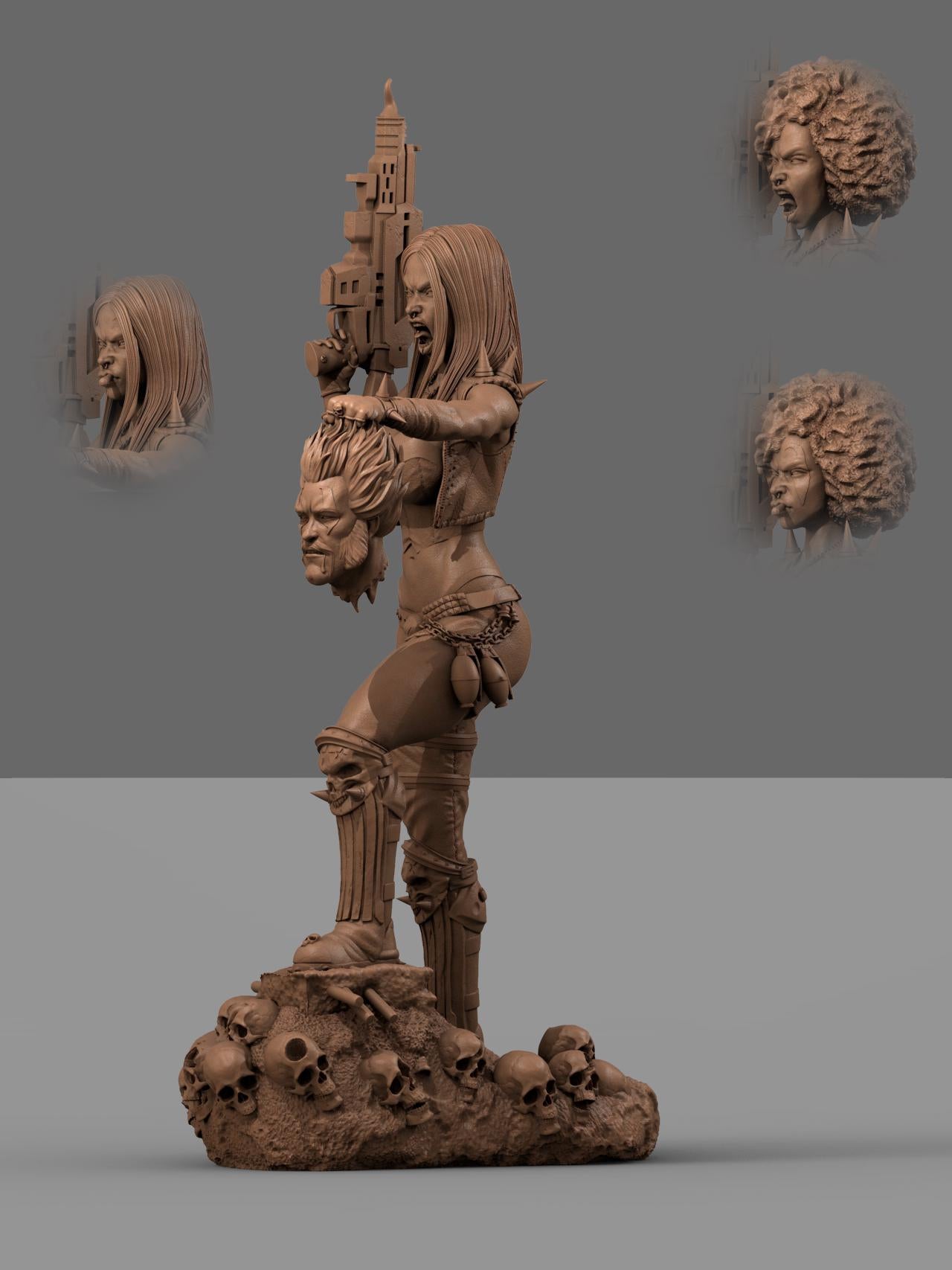 Lady Lobo KIT Frag Queen Girl resin kit – Unpainted 3D Printed Model kit