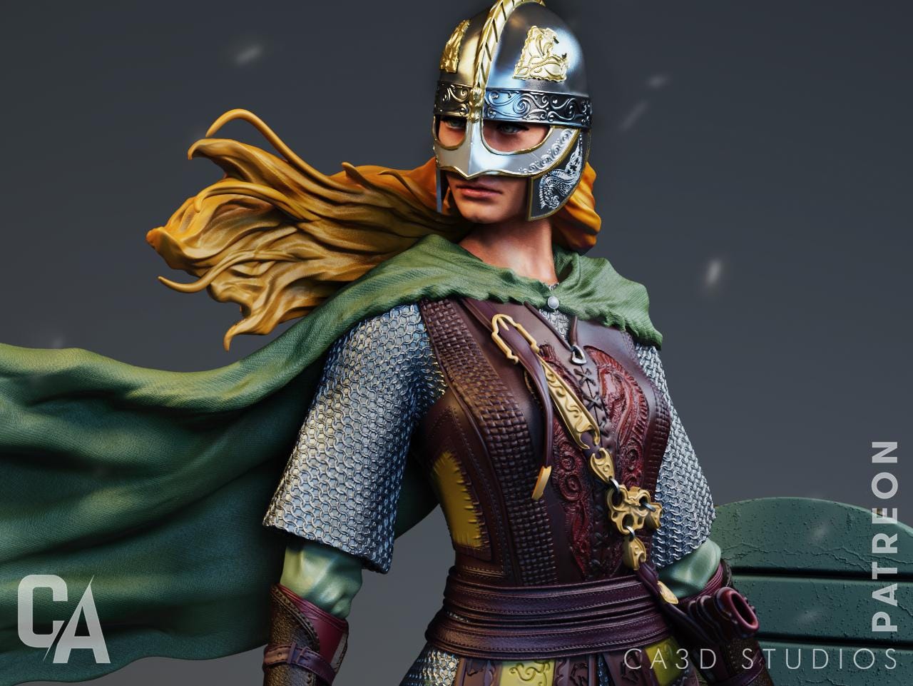 Eowyn style Shieldmaiden resin kit – Unpainted 3D Printed Model kit