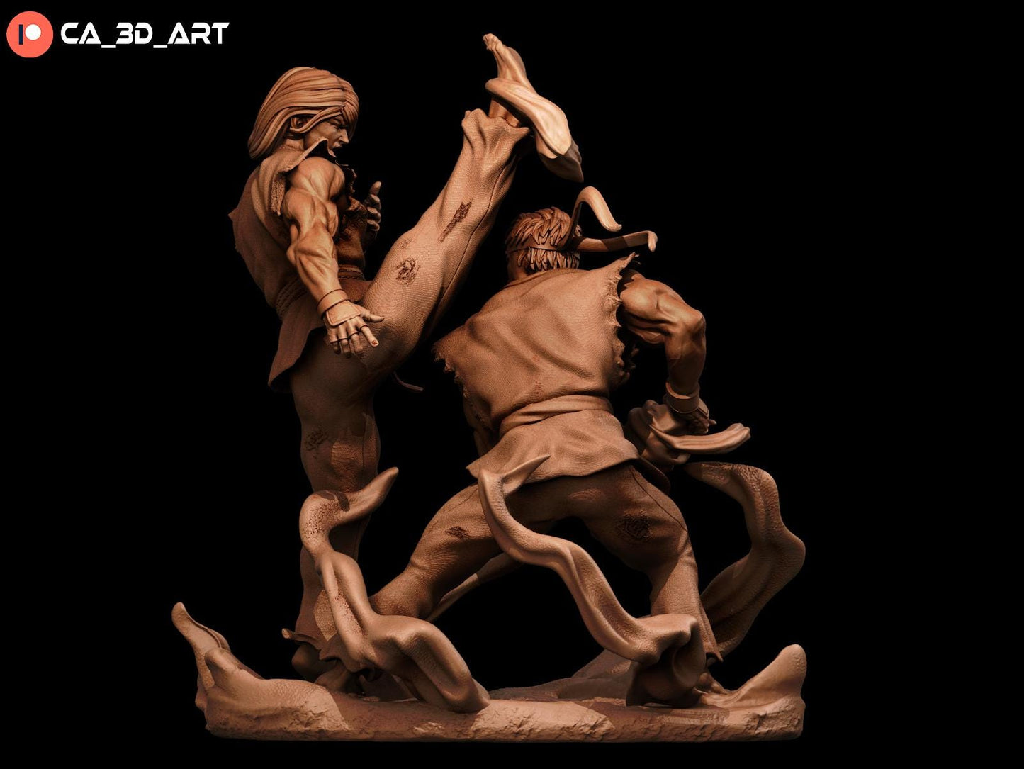 Ken and Ryu style Street Warriors Duo resin kit – Unpainted 3D Printed Model kit