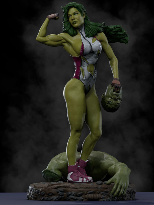She-Hulk style Gamma Glam Girl resin kit – Unpainted 3D Printed Model kit