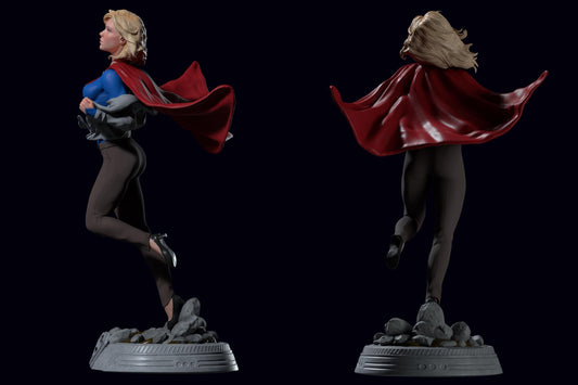 Supergirl style Solar Heroine Girl resin kit – Unpainted 3D Printed Model kit