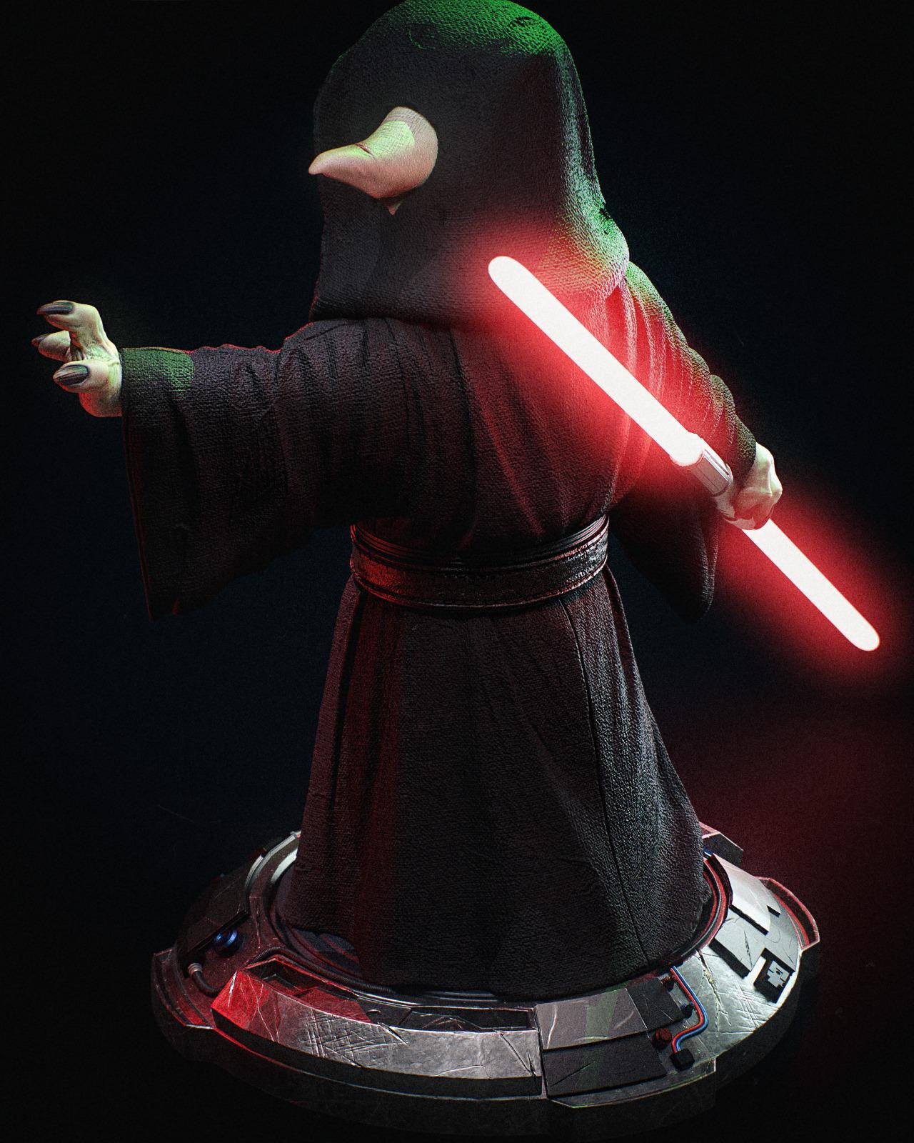 Darth Yoda style Dark Force Master resin kit – Unpainted 3D Printed Model kit