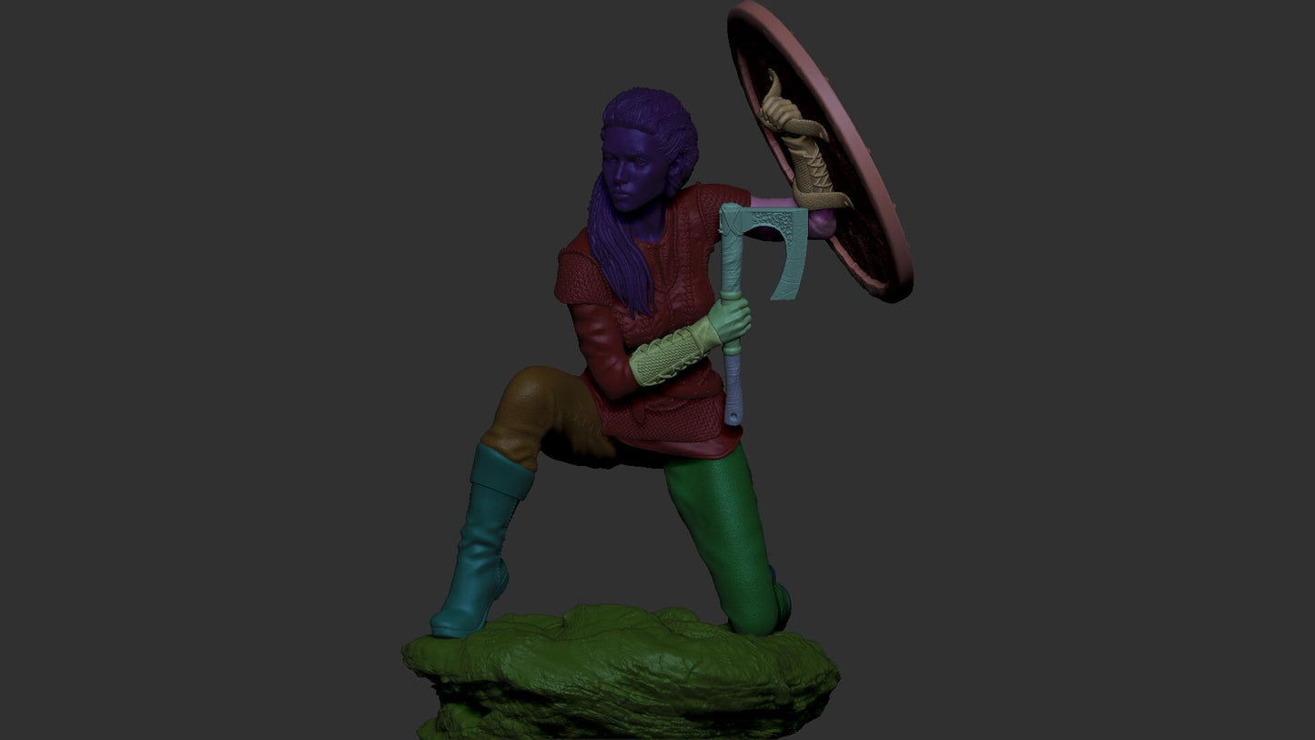Lagertha style Shield Maiden Girl resin kit – Unpainted 3D Printed Model kit
