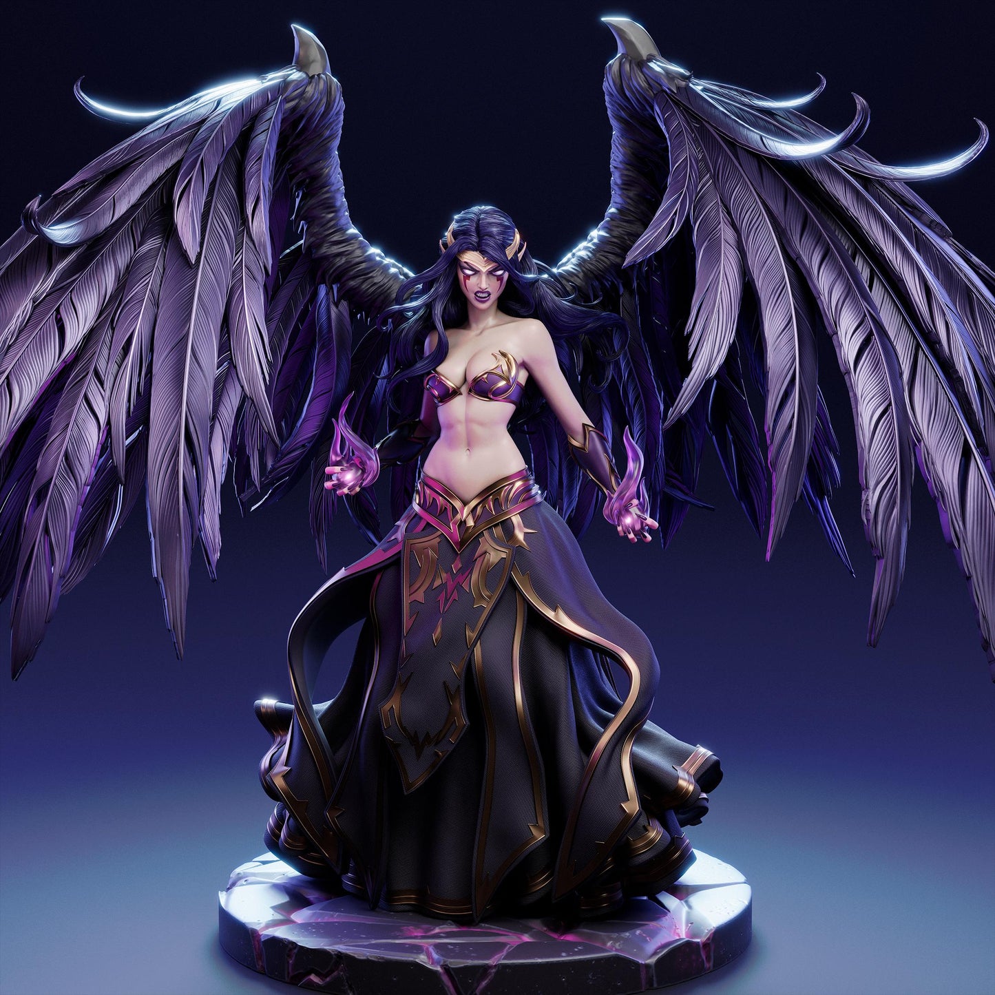 Morgana style Fallen Angel Girl resin kit – Unpainted 3D Printed Model kit