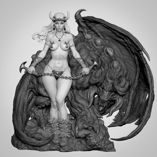 Demon Queen Boris Vallejo Inspired Seductress resin kit – Unpainted 3D Printed Model kit