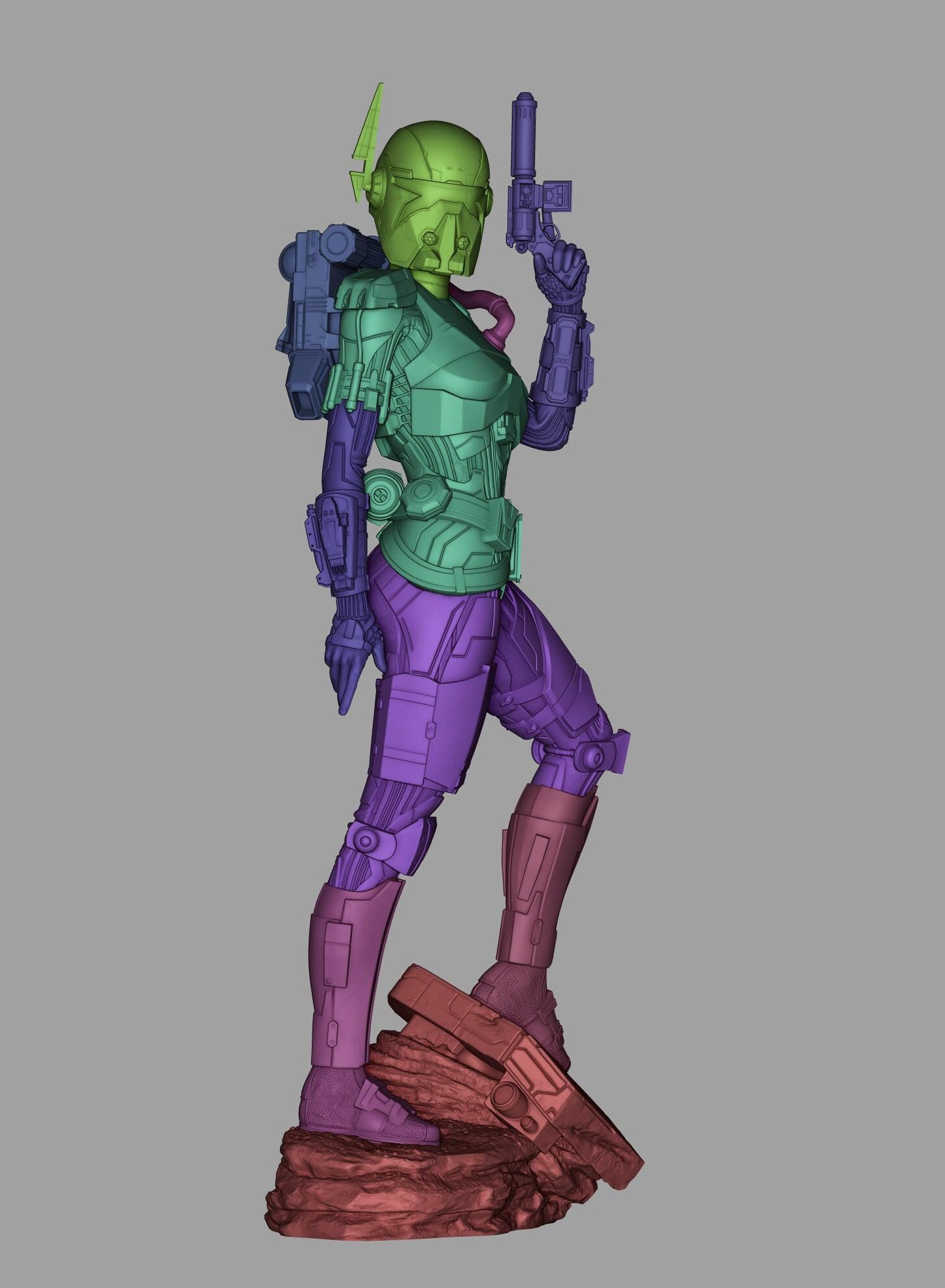 Shae Vizla style Flame Commando Girl resin kit – Unpainted 3D Printed Model kit