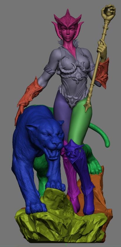 Evil Lyn style Sorceress of Chaos resin kit – Unpainted 3D Printed Model kit