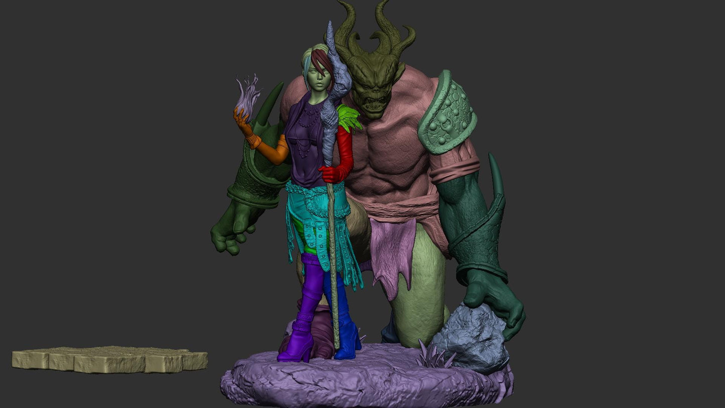 Morrigan style Witch of the Wilds resin kit – Unpainted 3D Printed Model kit