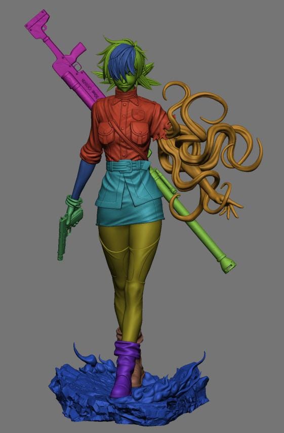 Seras Victoria style Nocturnal Soldier Girl resin kit – Unpainted 3D Printed Model kit