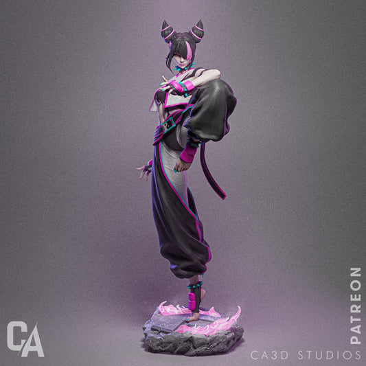 Juri style Sadistic Fighter Girl resin kit – Unpainted 3D Printed Model kit