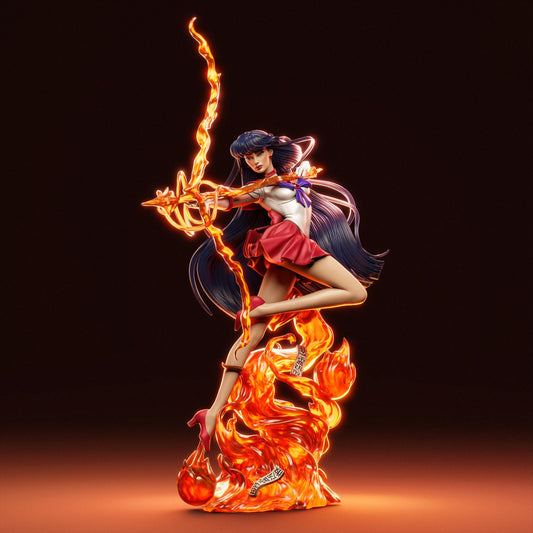 Sailor Mars style Celestial Flame Girl resin kit – Unpainted 3D Printed Model kit