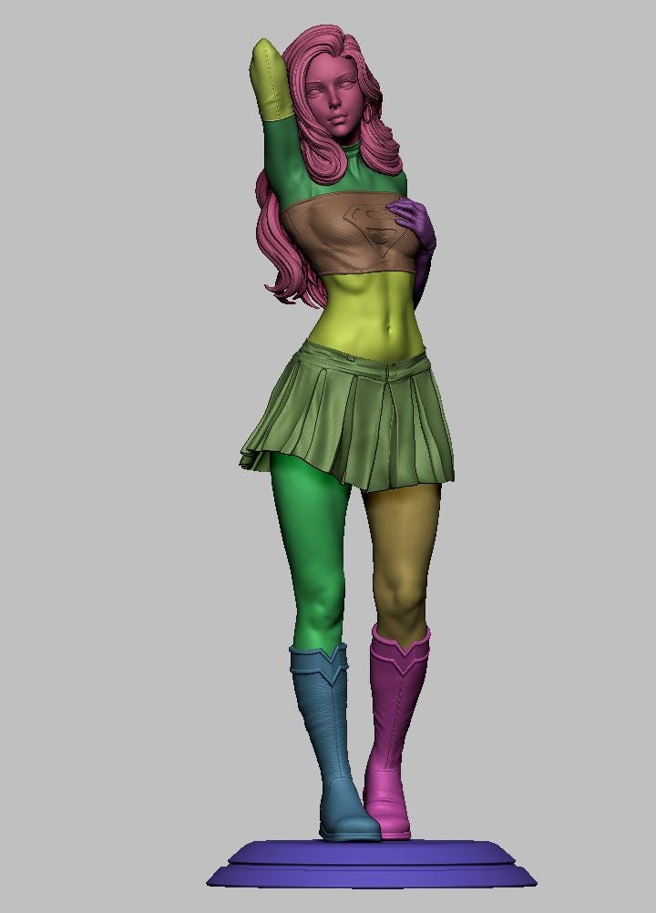 Supergirl style Solar Heroine Girl resin kit – Unpainted 3D Printed Model kit