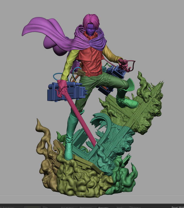 Levi Ackerman Style Scout Captain Resin Kit – Unpainted 3D Printed Model Kit