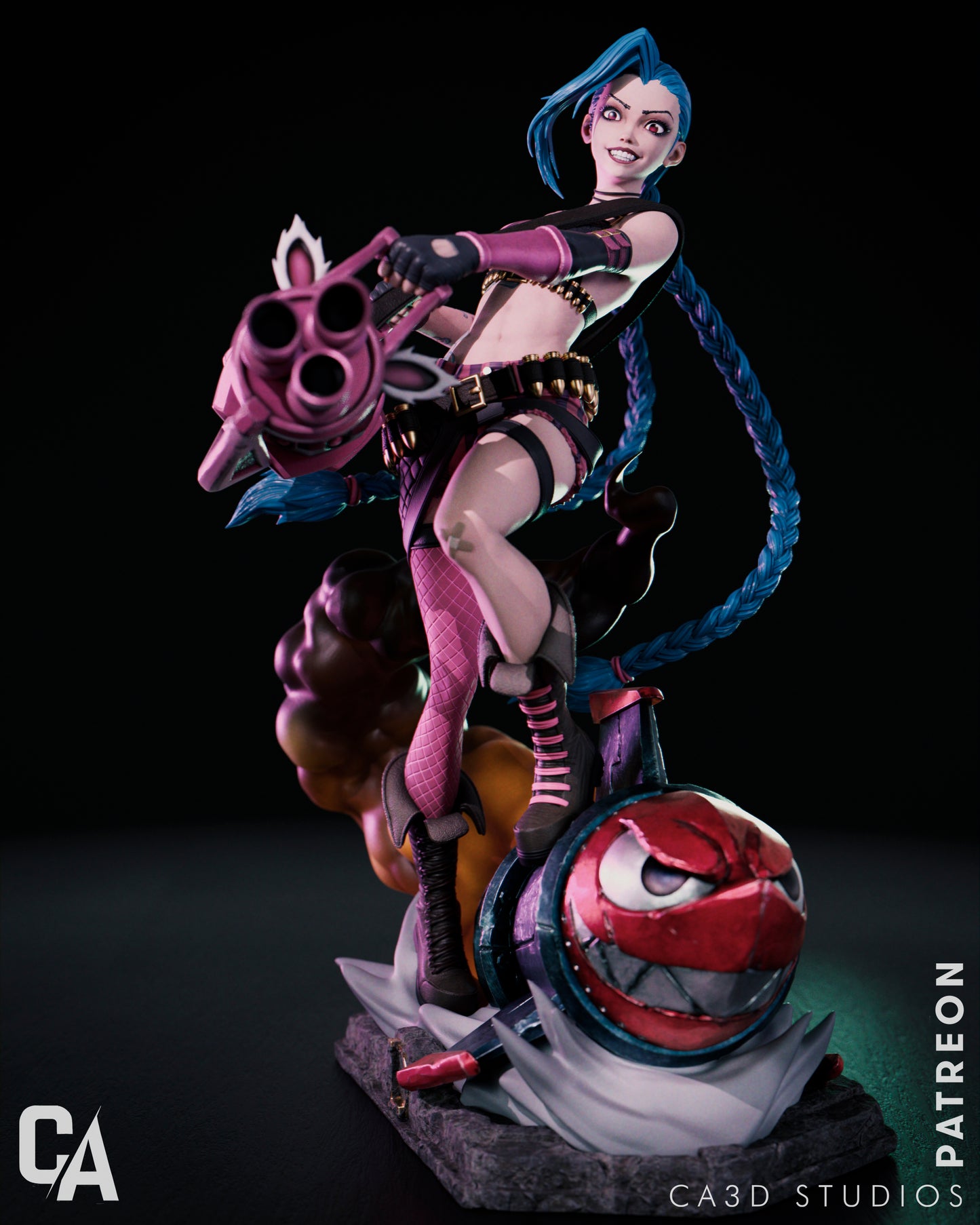 Jinx style Mad Gunner Girl resin kit – Unpainted 3D Printed Model kit