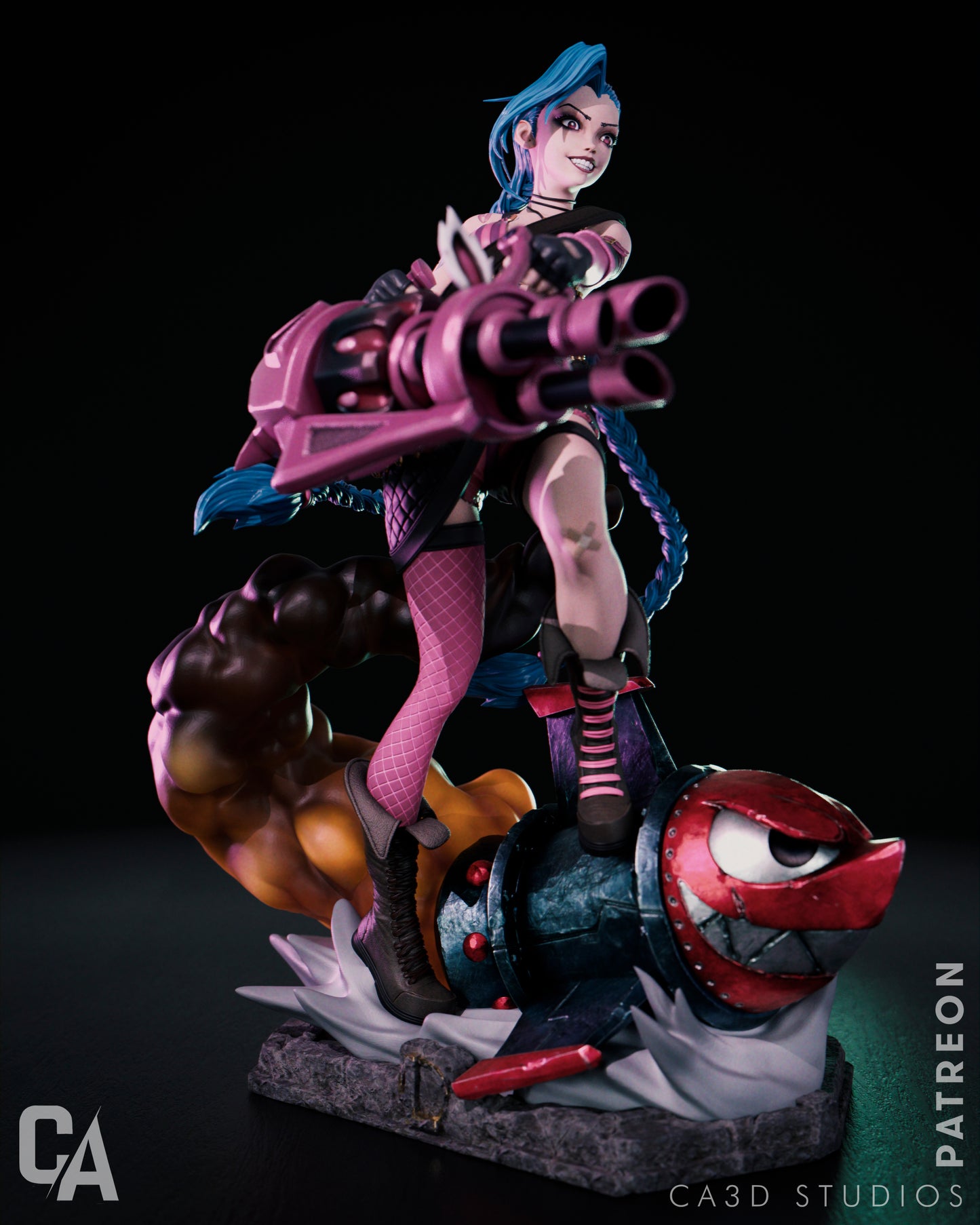 Jinx style Mad Gunner Girl resin kit – Unpainted 3D Printed Model kit