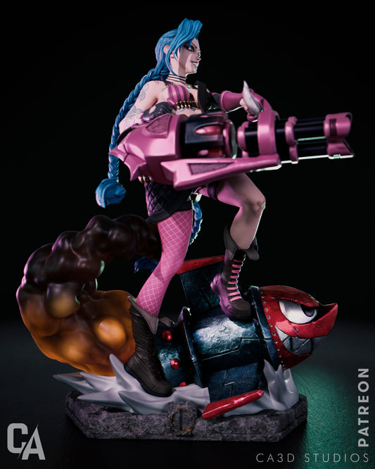 Jinx style Mad Gunner Girl resin kit – Unpainted 3D Printed Model kit