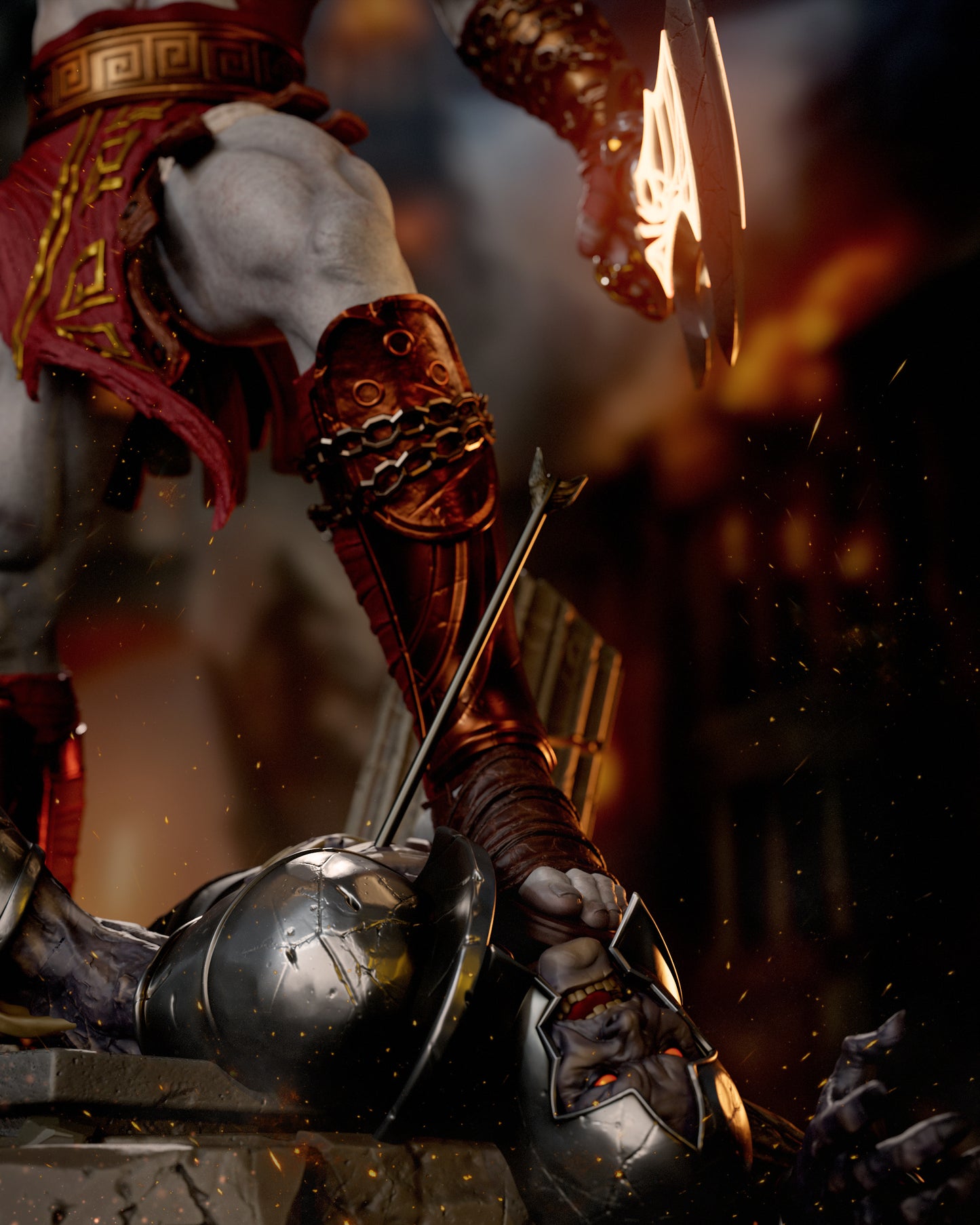 Kratos Style God Slayer – Unpainted 3D Printed Model Kit