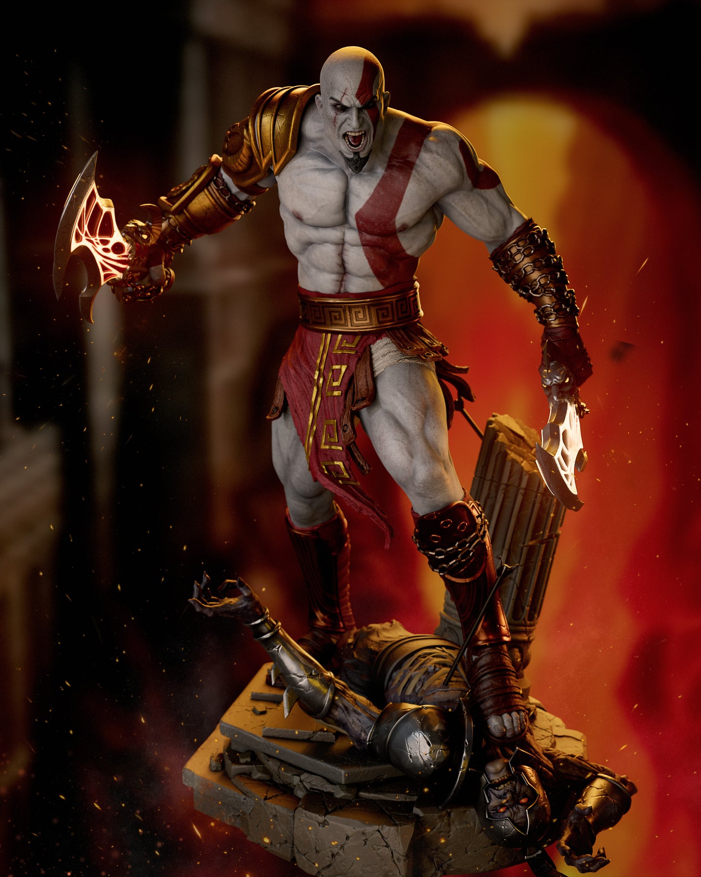 Kratos Style God Slayer – Unpainted 3D Printed Model Kit