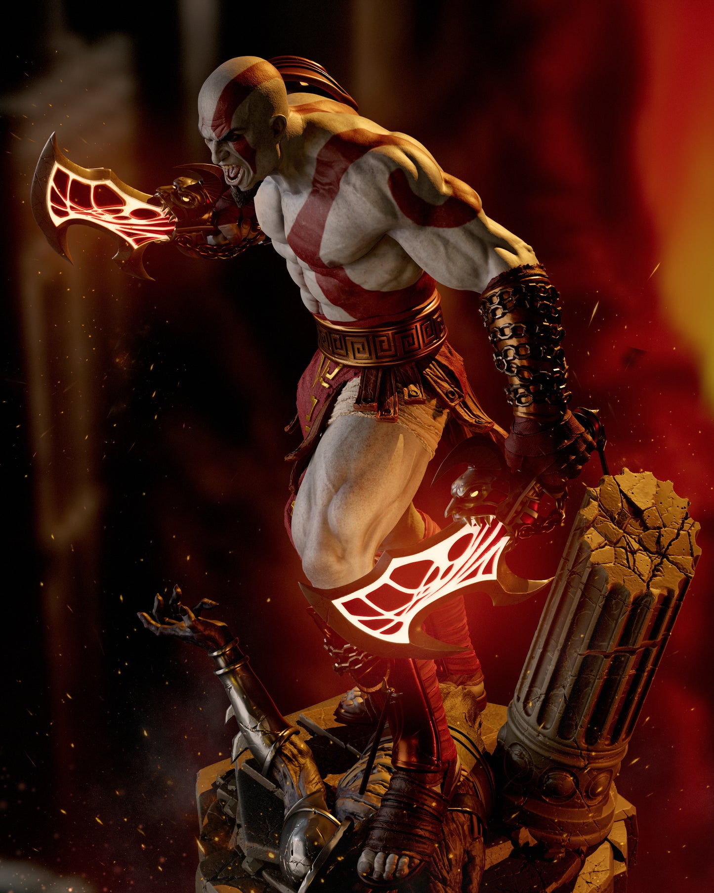 Kratos Style God Slayer – Unpainted 3D Printed Model Kit