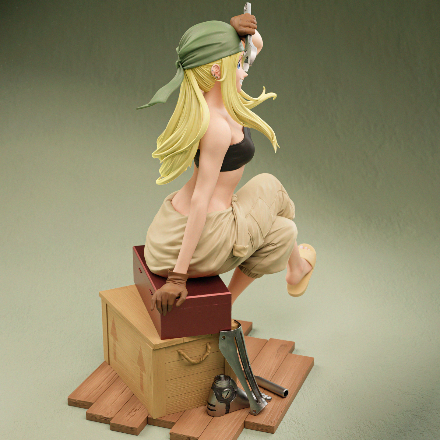 Winry Rockbell Style Mechanic Resin Kit – Unpainted 3D Printed Model Kit