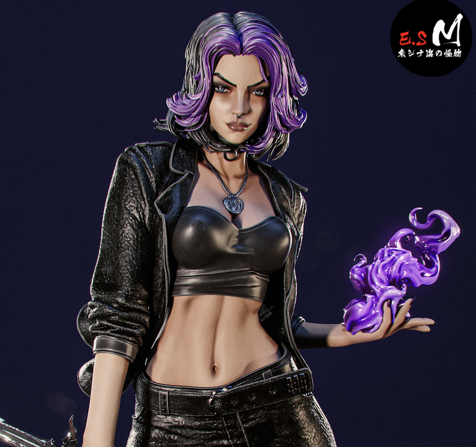 Modern Witch Nyx Urban Fantasy Unpainted Resin Garage Model Kit (1/6-1/12)