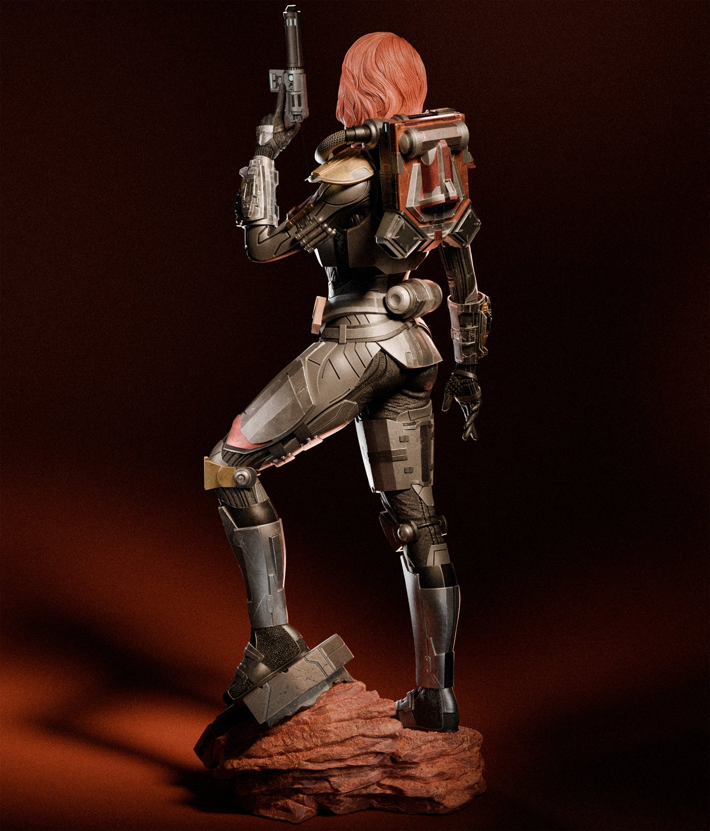 Shae Vizla style Flame Commando Girl resin kit – Unpainted 3D Printed Model kit