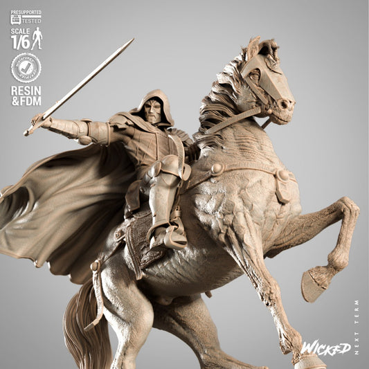 Infamous Dr Doom style Iron Tyrant on horse resin kit – Unpainted 3D Printed Model kit