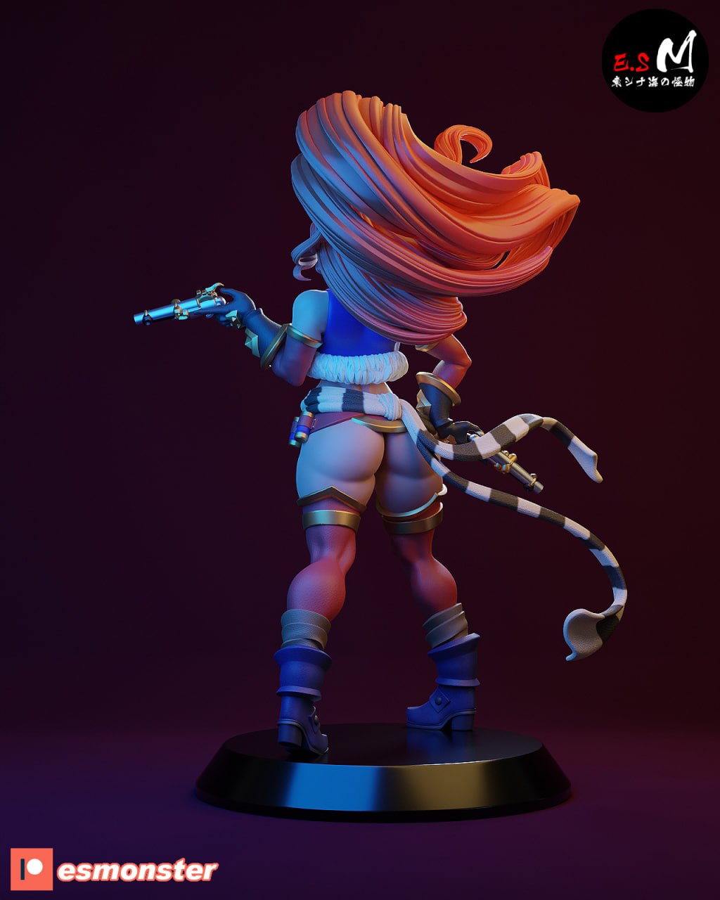 Red Monika Style Battle Chasers Unpainted Resin Garage Model Kit (1/6-1/12)
