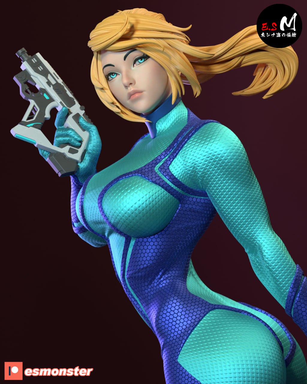 Zero Suit Samus Style Metroid Unpainted Resin Garage Model Kit (1/6-1/12)