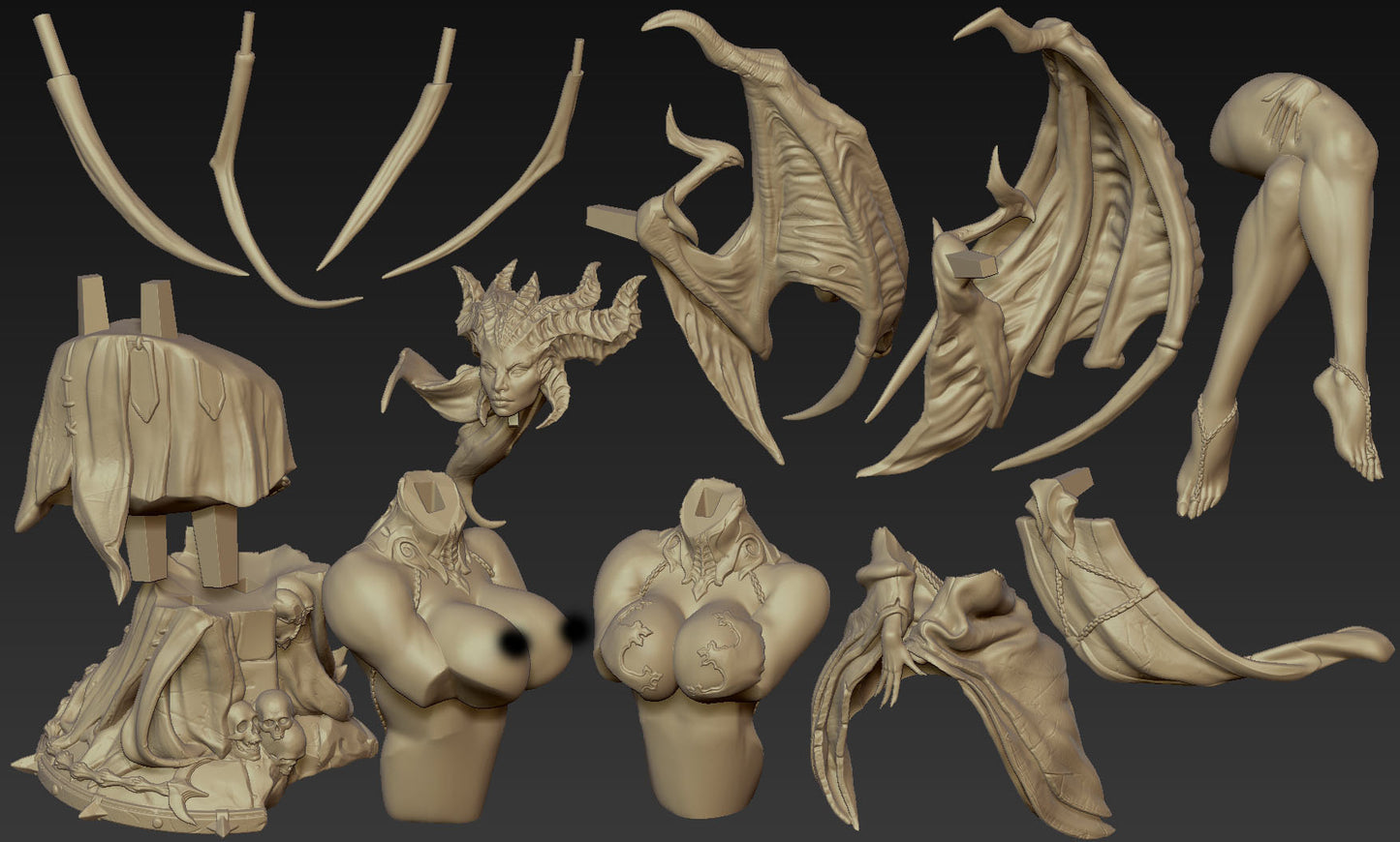 Lilith style Prime Evil Queen Diablo resin kit – Unpainted 3D Printed Model kit